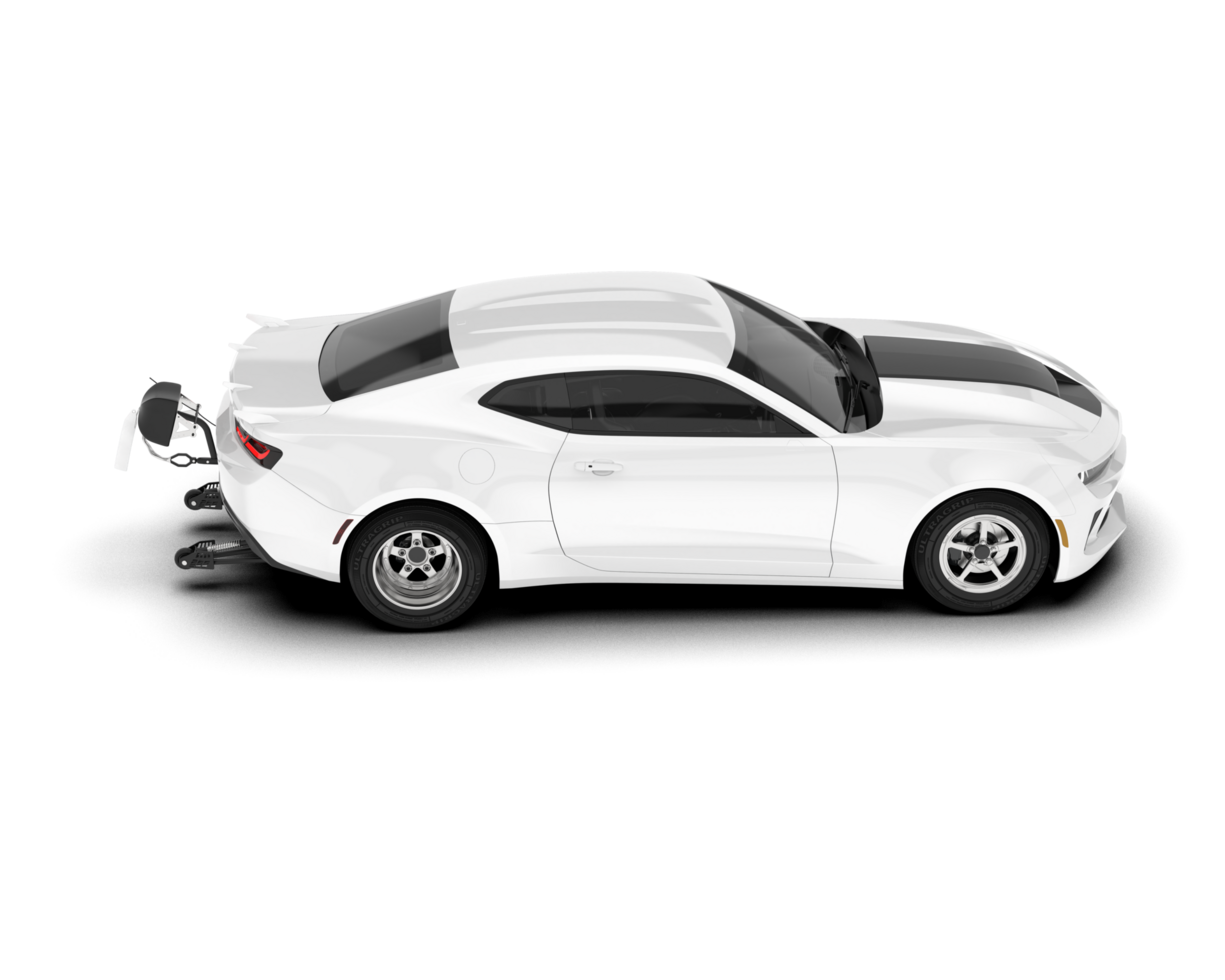 White sport car on transparent background. 3d rendering - illustration png