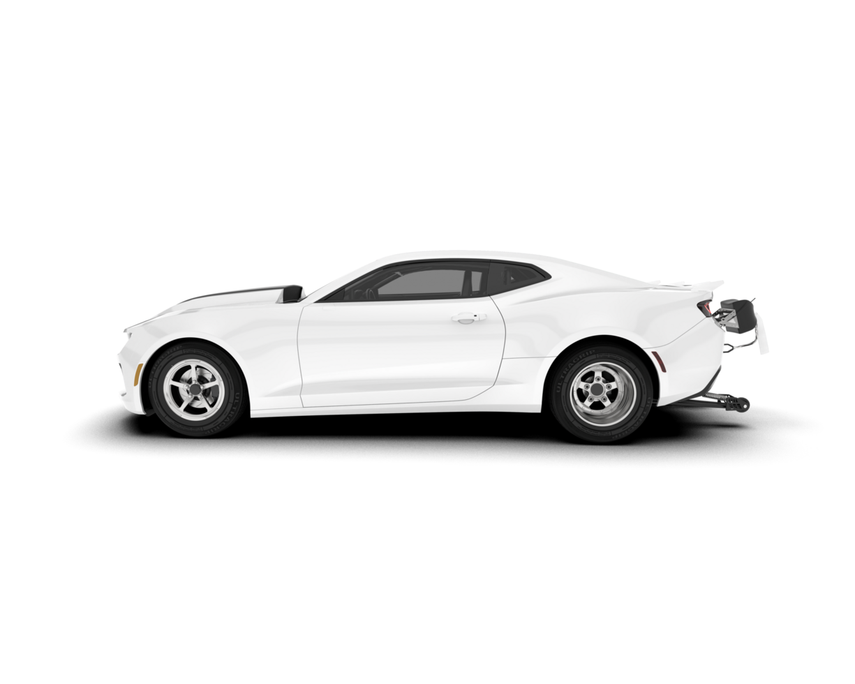 White sport car on transparent background. 3d rendering - illustration png