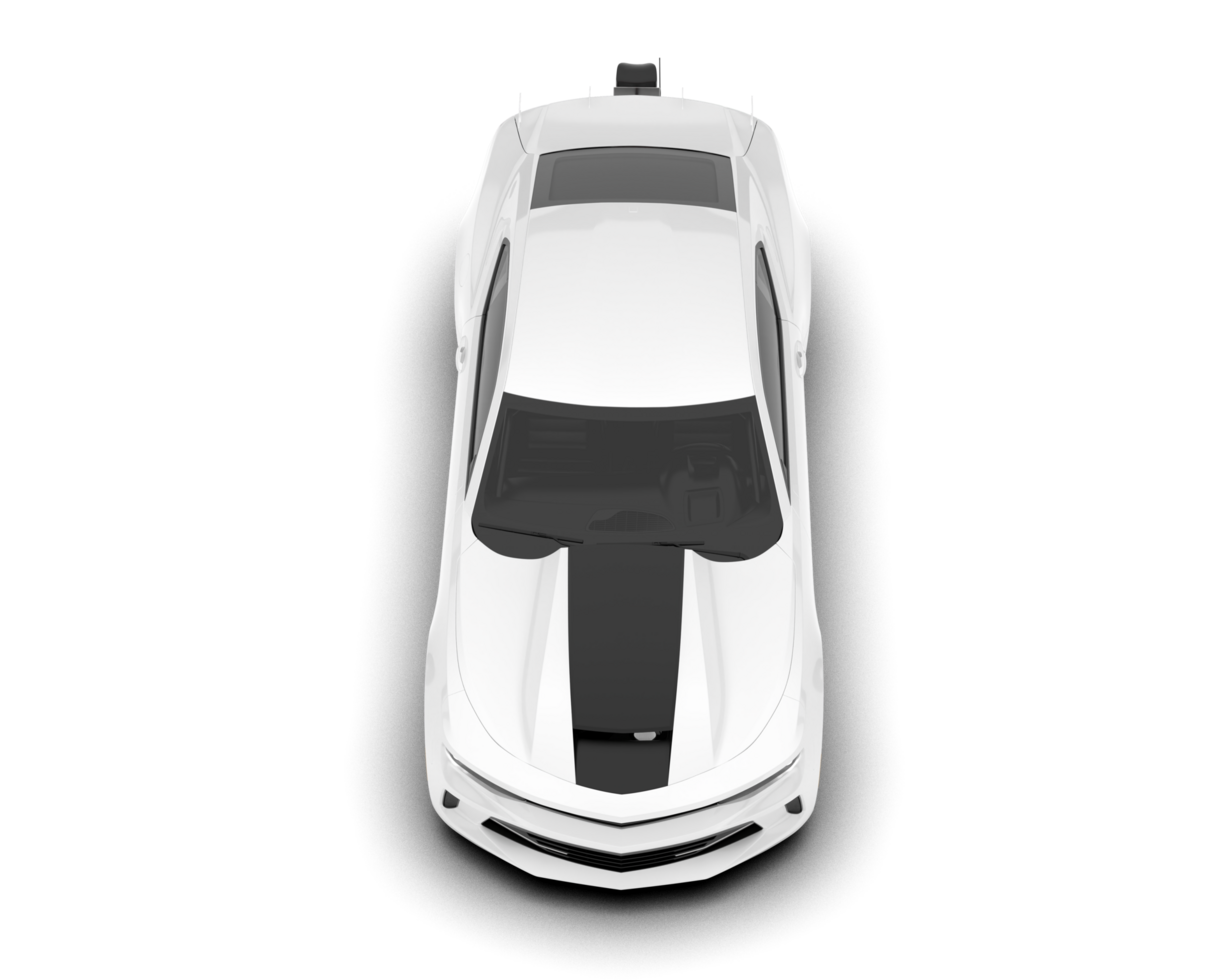 White sport car on transparent background. 3d rendering - illustration png