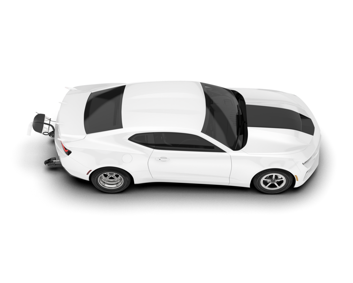 White sport car on transparent background. 3d rendering - illustration png