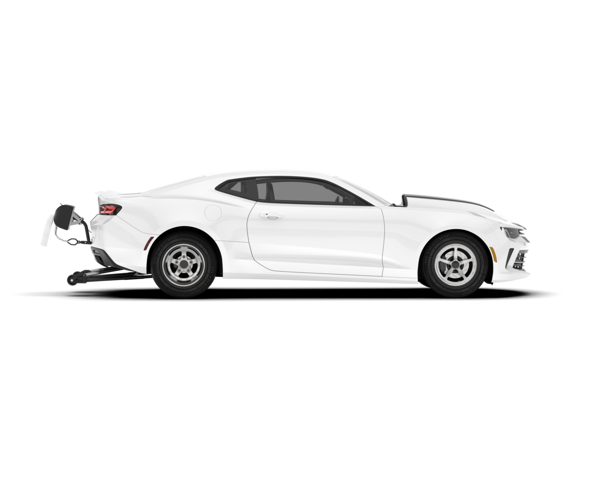 White sport car on transparent background. 3d rendering - illustration png