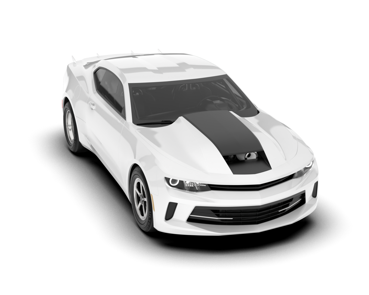 White sport car on transparent background. 3d rendering - illustration png