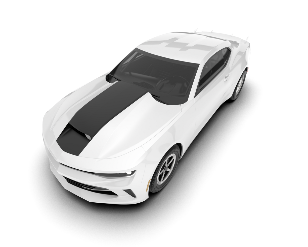 White sport car on transparent background. 3d rendering - illustration png
