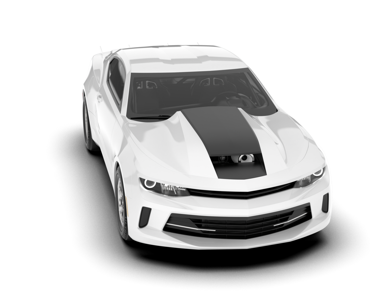 White sport car on transparent background. 3d rendering - illustration png
