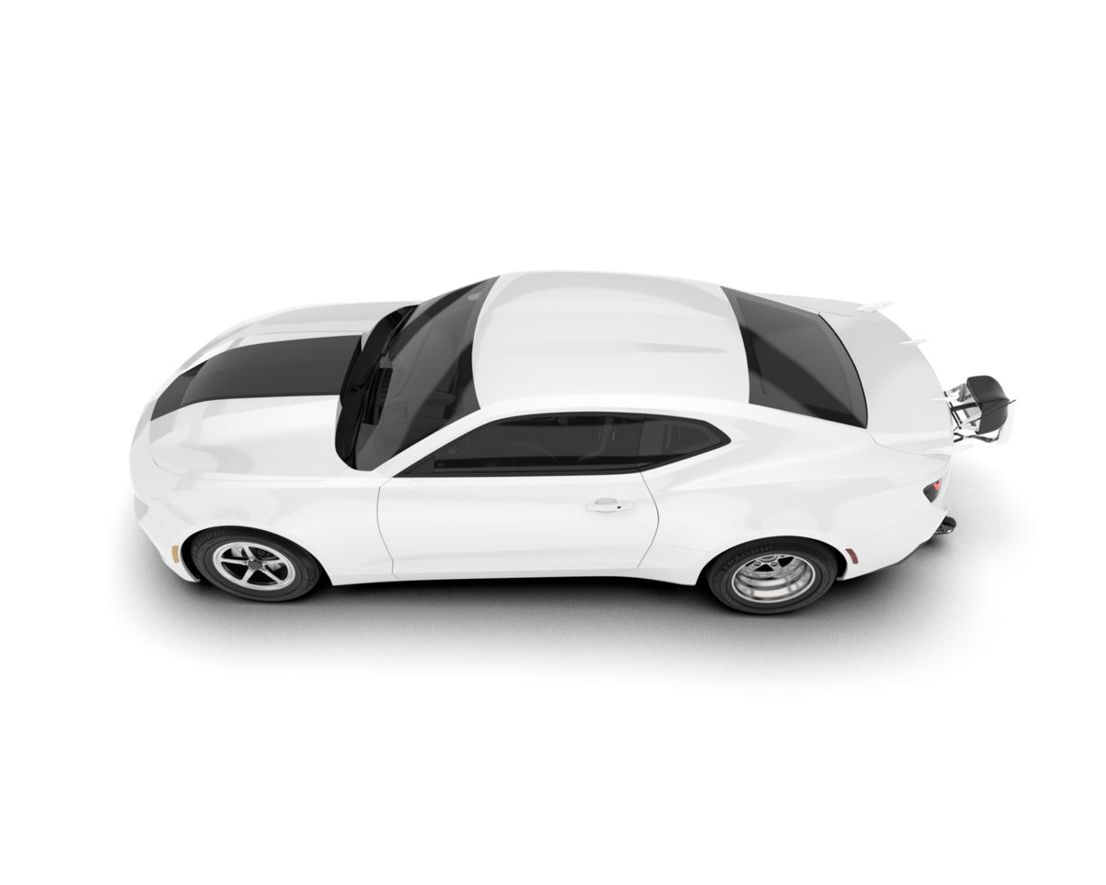 White sport car on transparent background. 3d rendering - illustration png