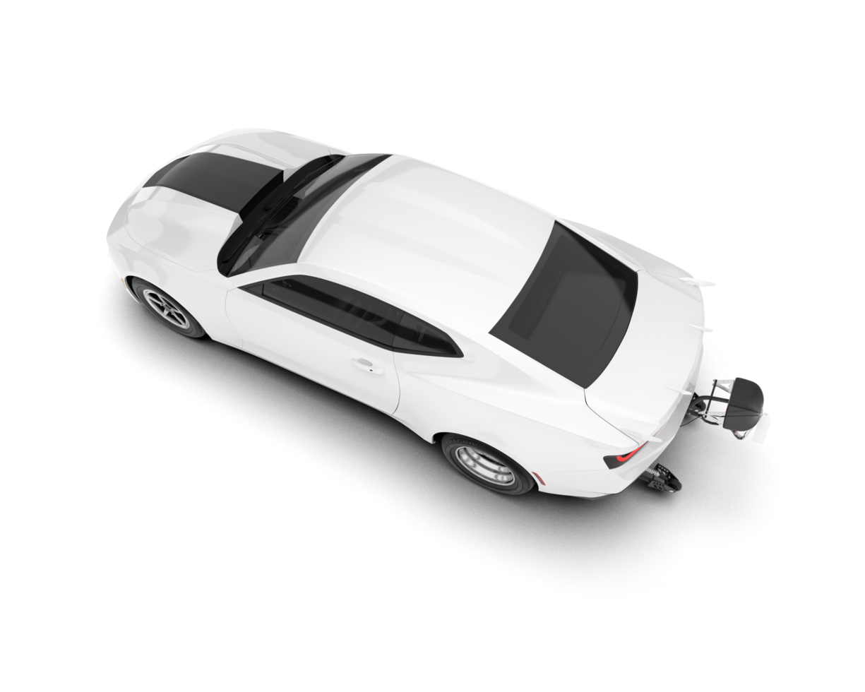 White sport car on transparent background. 3d rendering - illustration png