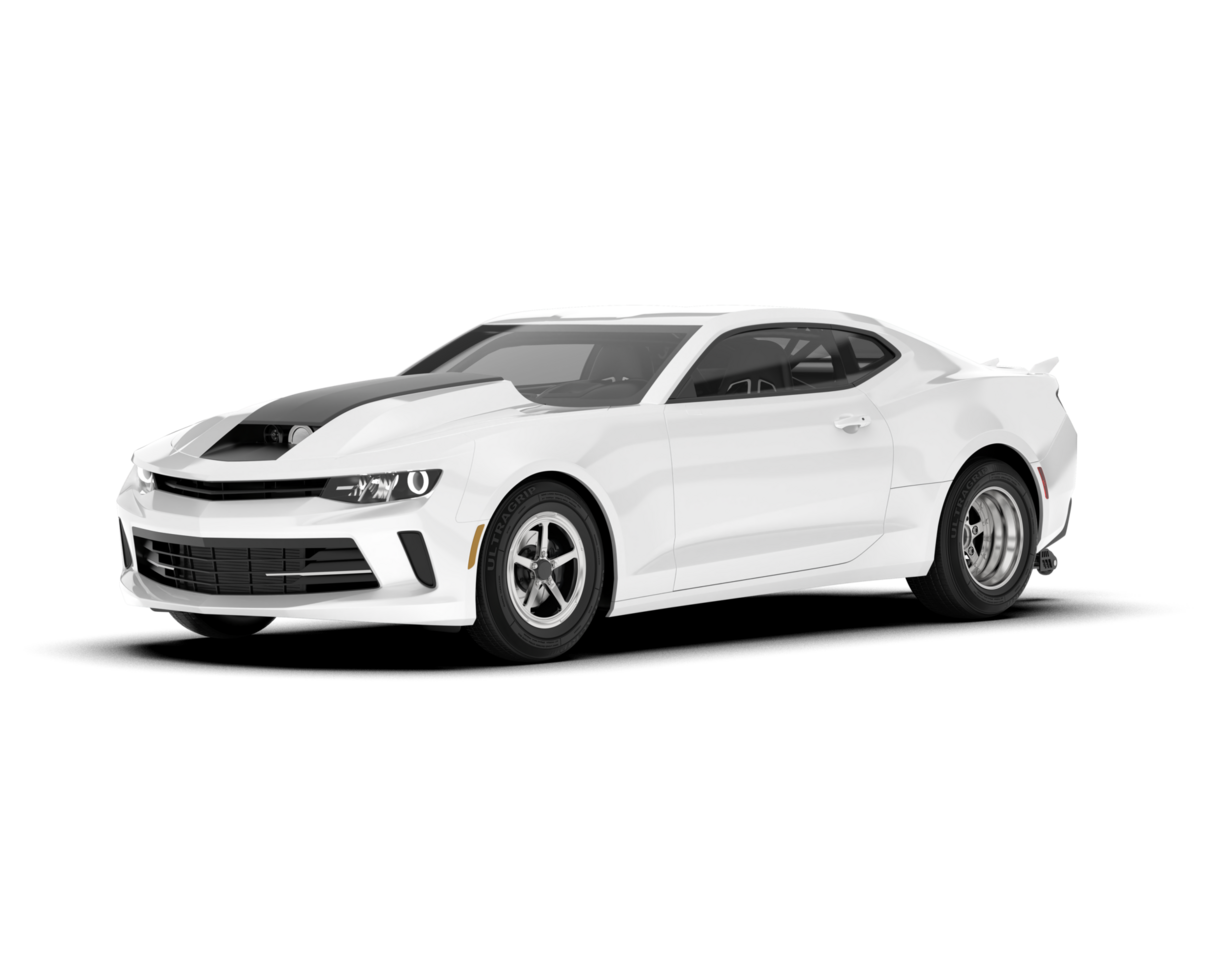 White sport car on transparent background. 3d rendering - illustration png