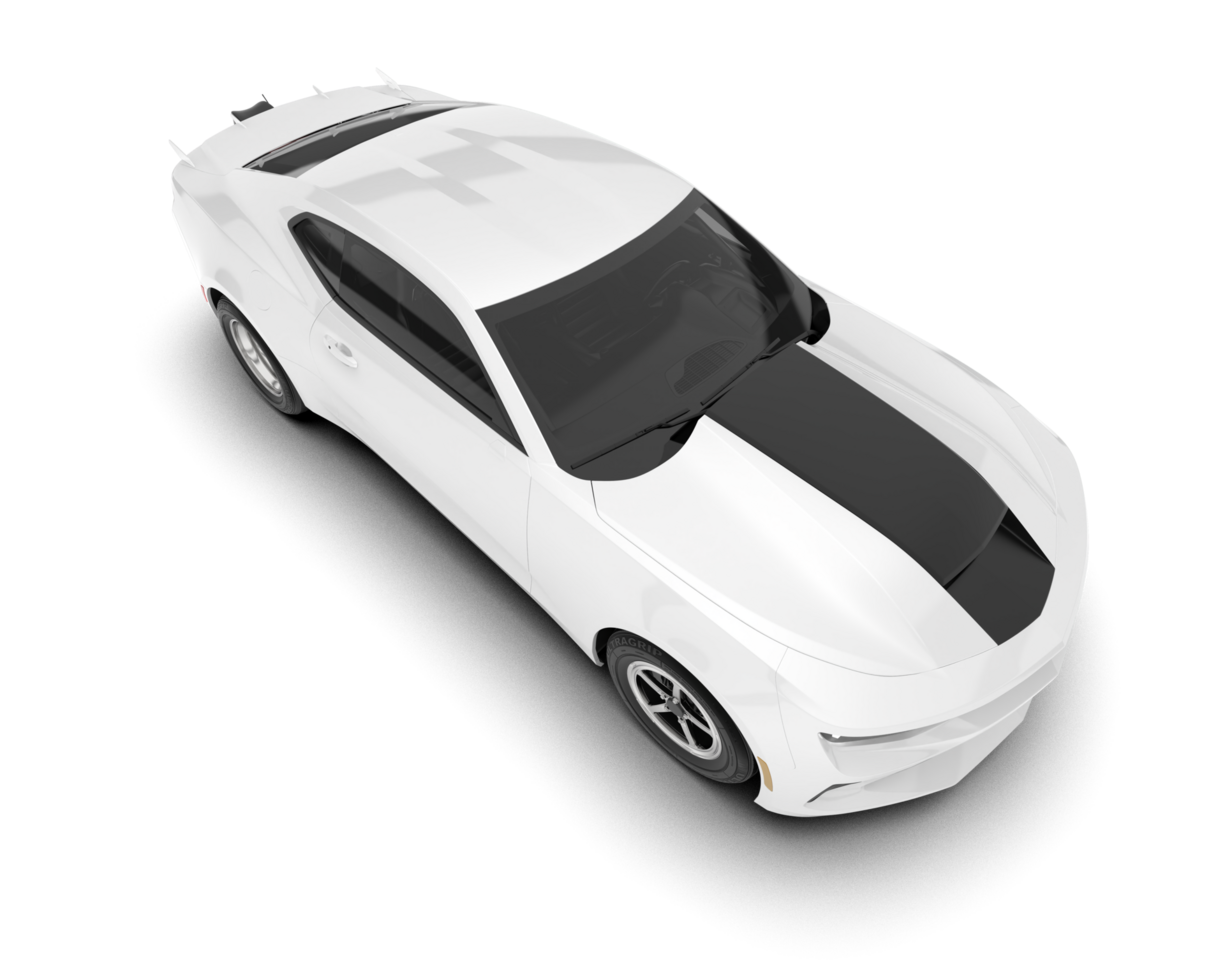 White sport car on transparent background. 3d rendering - illustration png