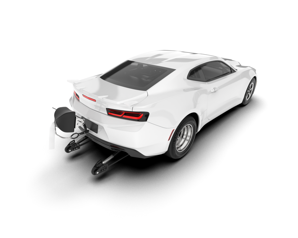 White sport car on transparent background. 3d rendering - illustration png