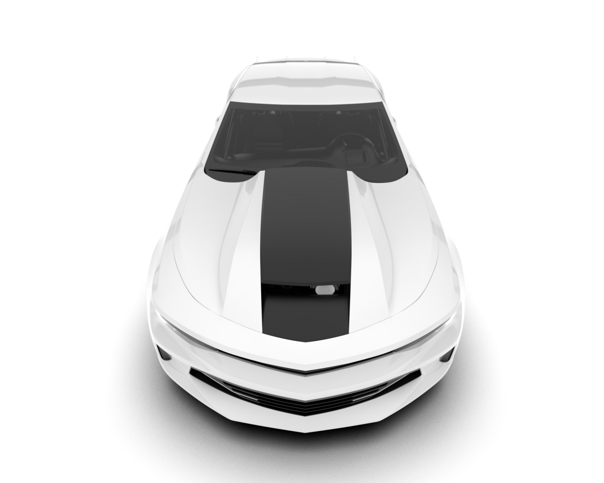 White sport car on transparent background. 3d rendering - illustration png