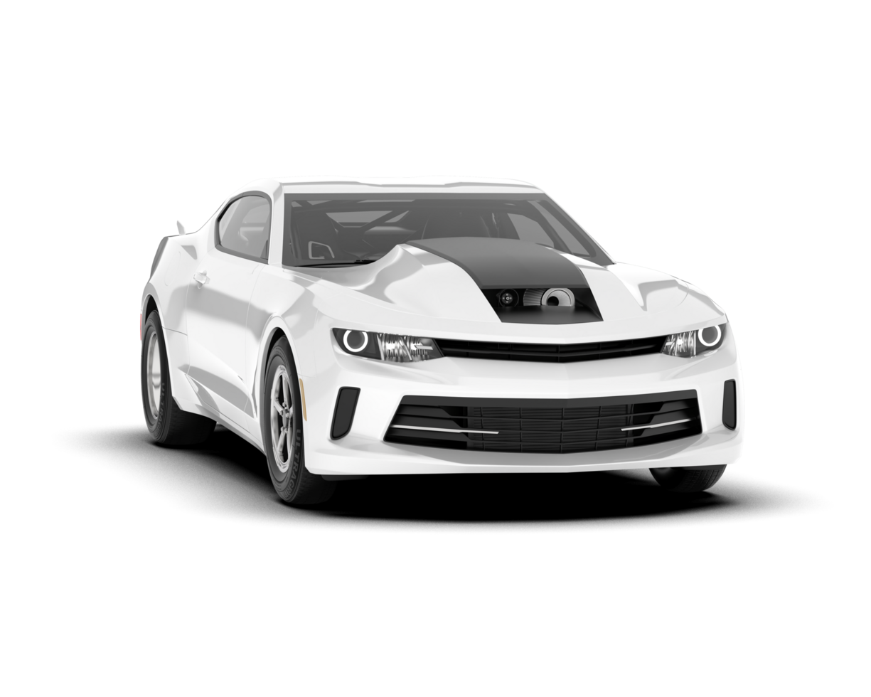 White sport car on transparent background. 3d rendering - illustration png