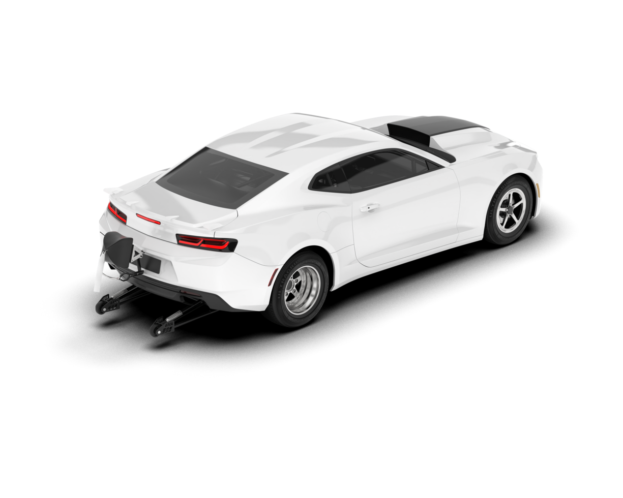 White sport car on transparent background. 3d rendering - illustration png