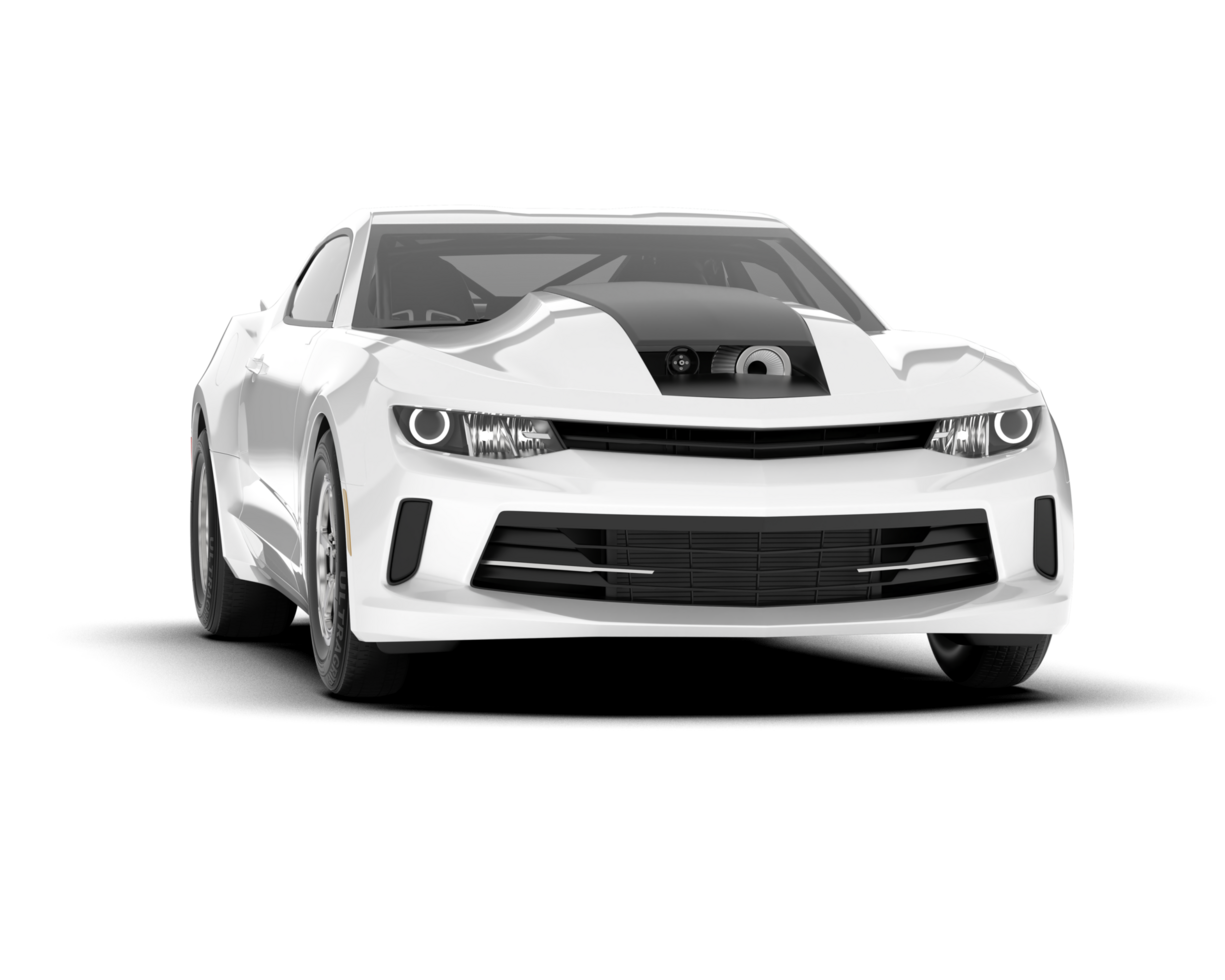 White sport car on transparent background. 3d rendering - illustration png