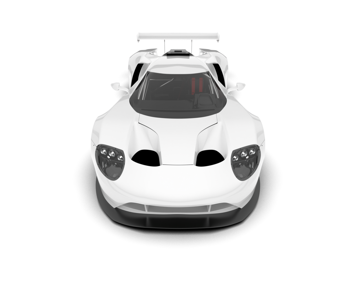 White sport car on transparent background. 3d rendering - illustration png