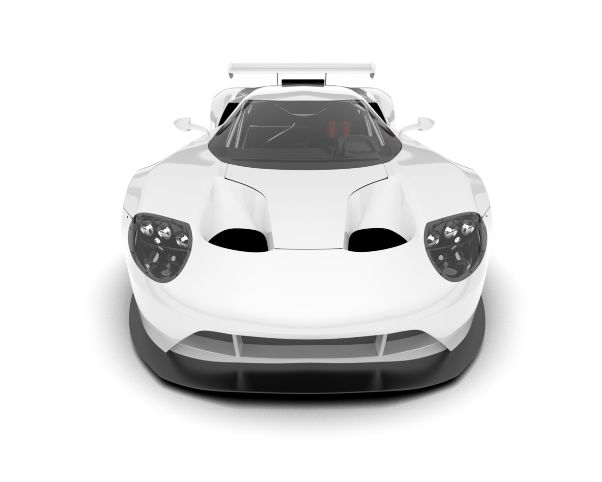 White sport car on transparent background. 3d rendering - illustration png