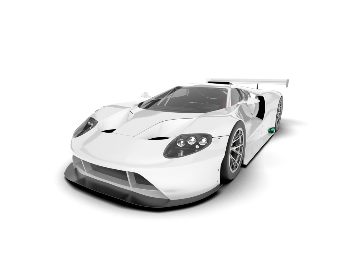 White sport car on transparent background. 3d rendering - illustration png