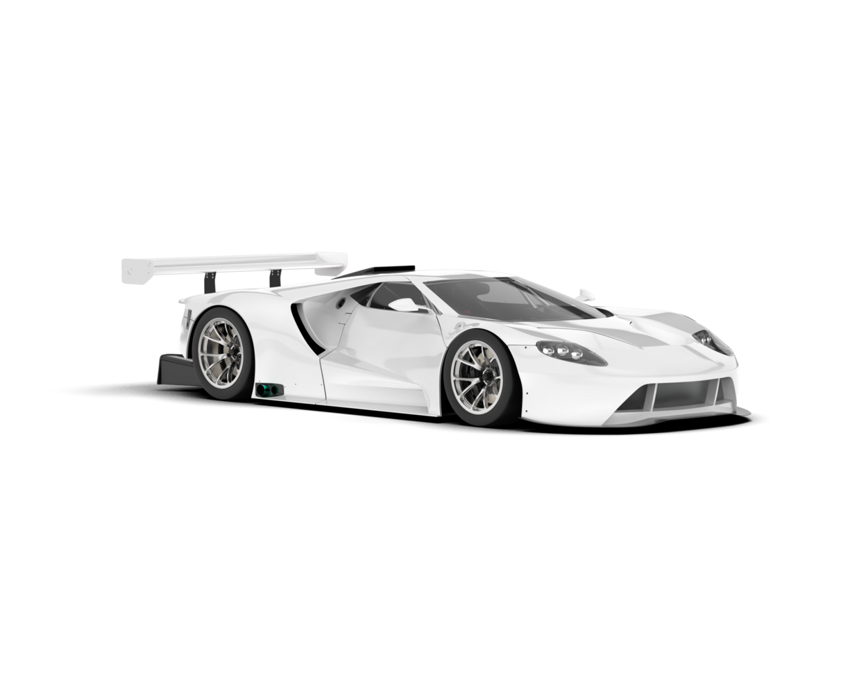 White sport car on transparent background. 3d rendering - illustration png