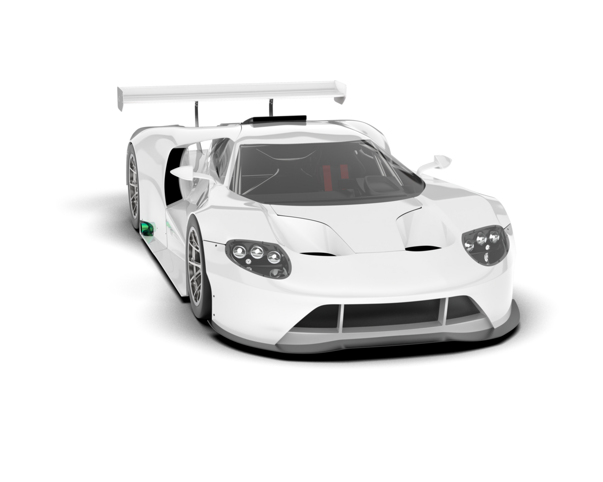 White sport car on transparent background. 3d rendering - illustration png
