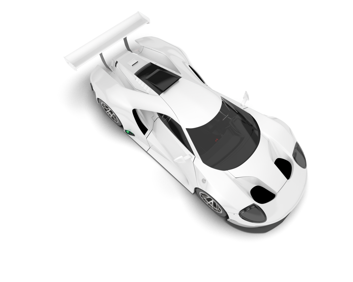 White sport car on transparent background. 3d rendering - illustration png
