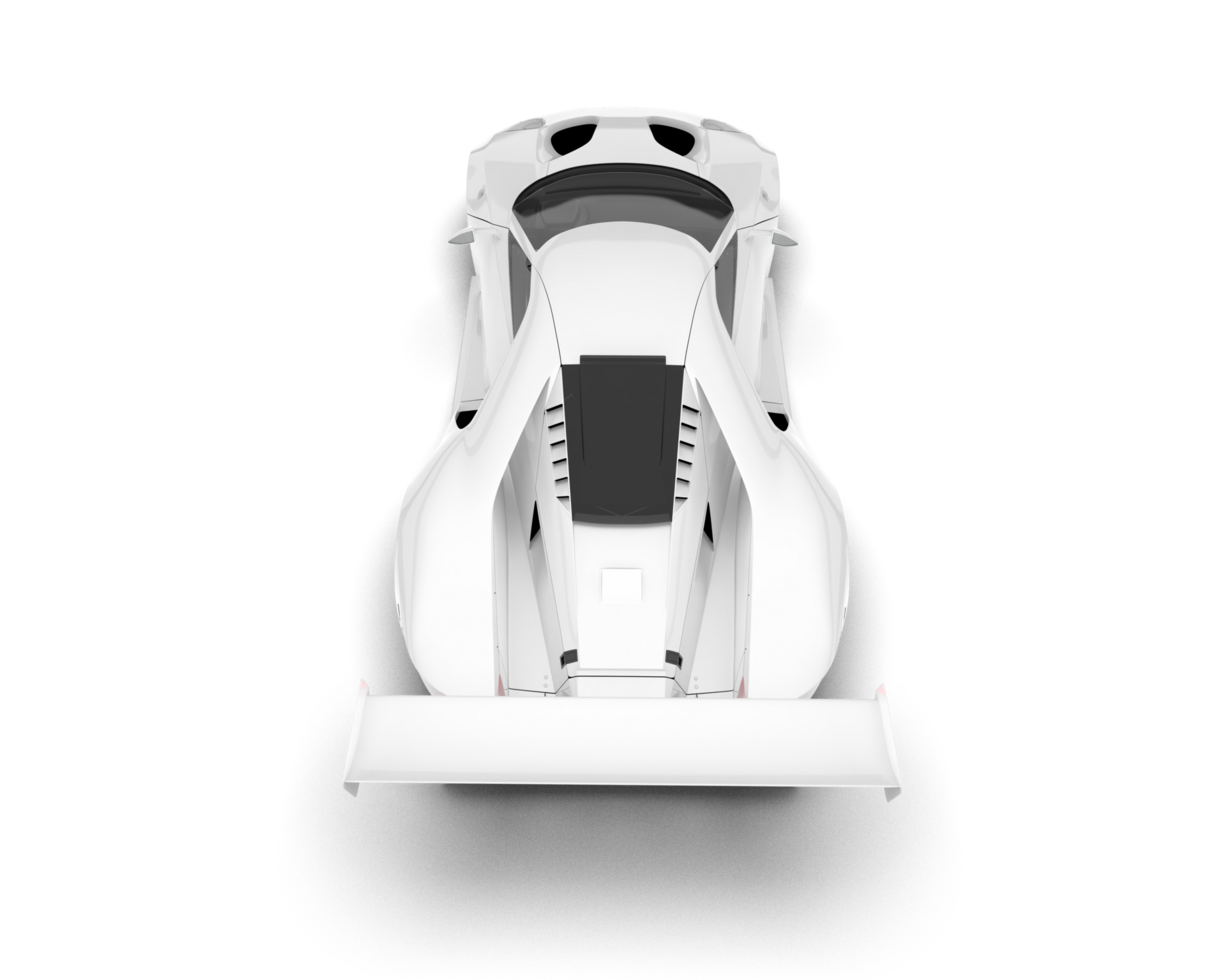 White sport car on transparent background. 3d rendering - illustration png
