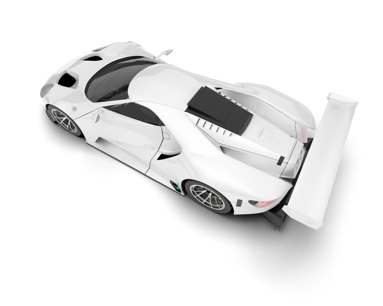 White sport car on transparent background. 3d rendering - illustration png