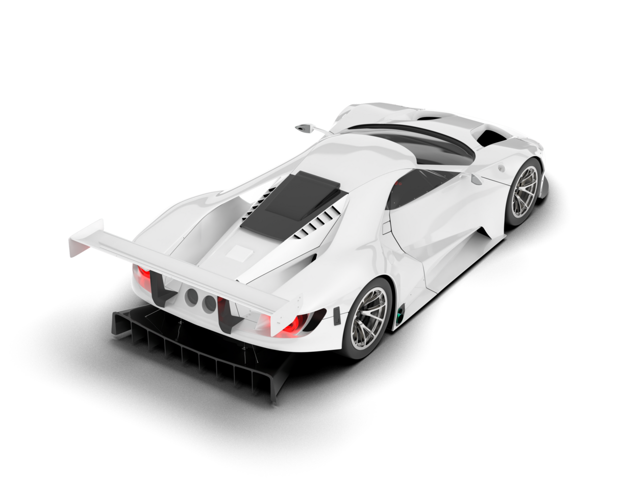 White sport car on transparent background. 3d rendering - illustration png