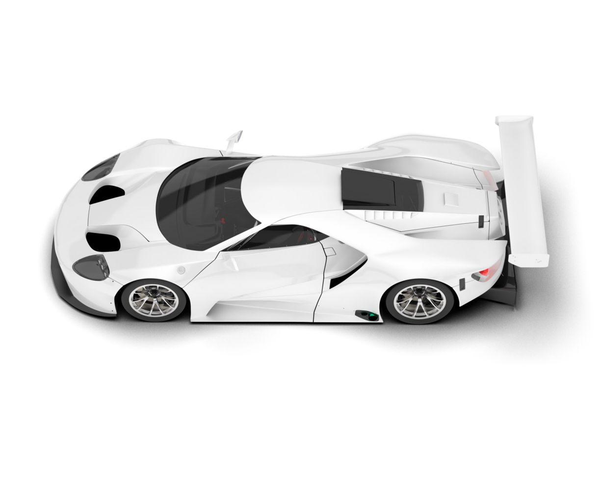 White sport car on transparent background. 3d rendering - illustration png
