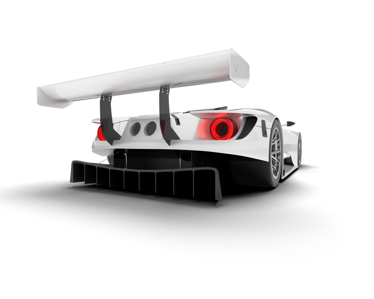 White sport car on transparent background. 3d rendering - illustration png