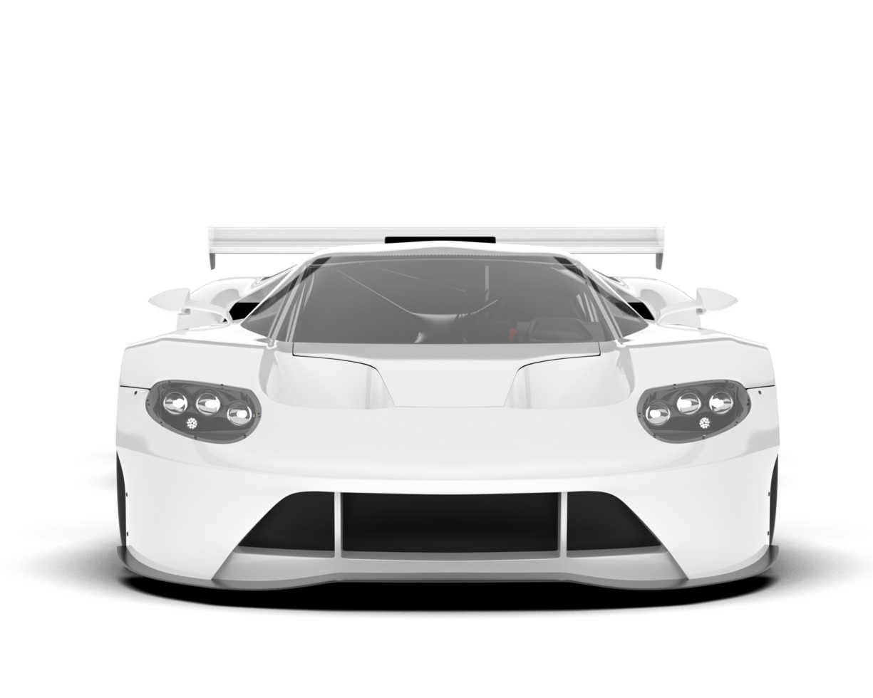 White sport car on transparent background. 3d rendering - illustration png