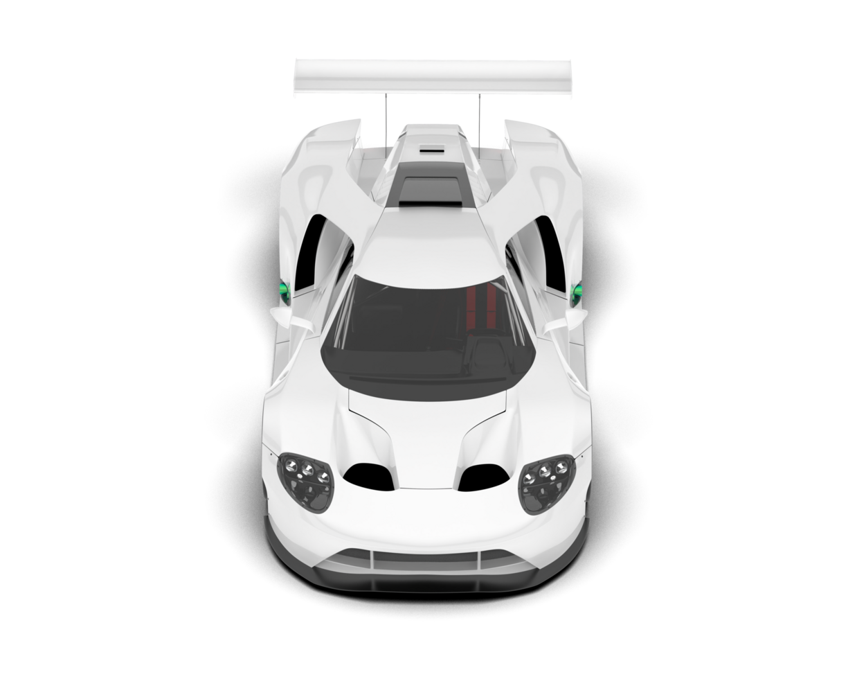 White sport car on transparent background. 3d rendering - illustration png