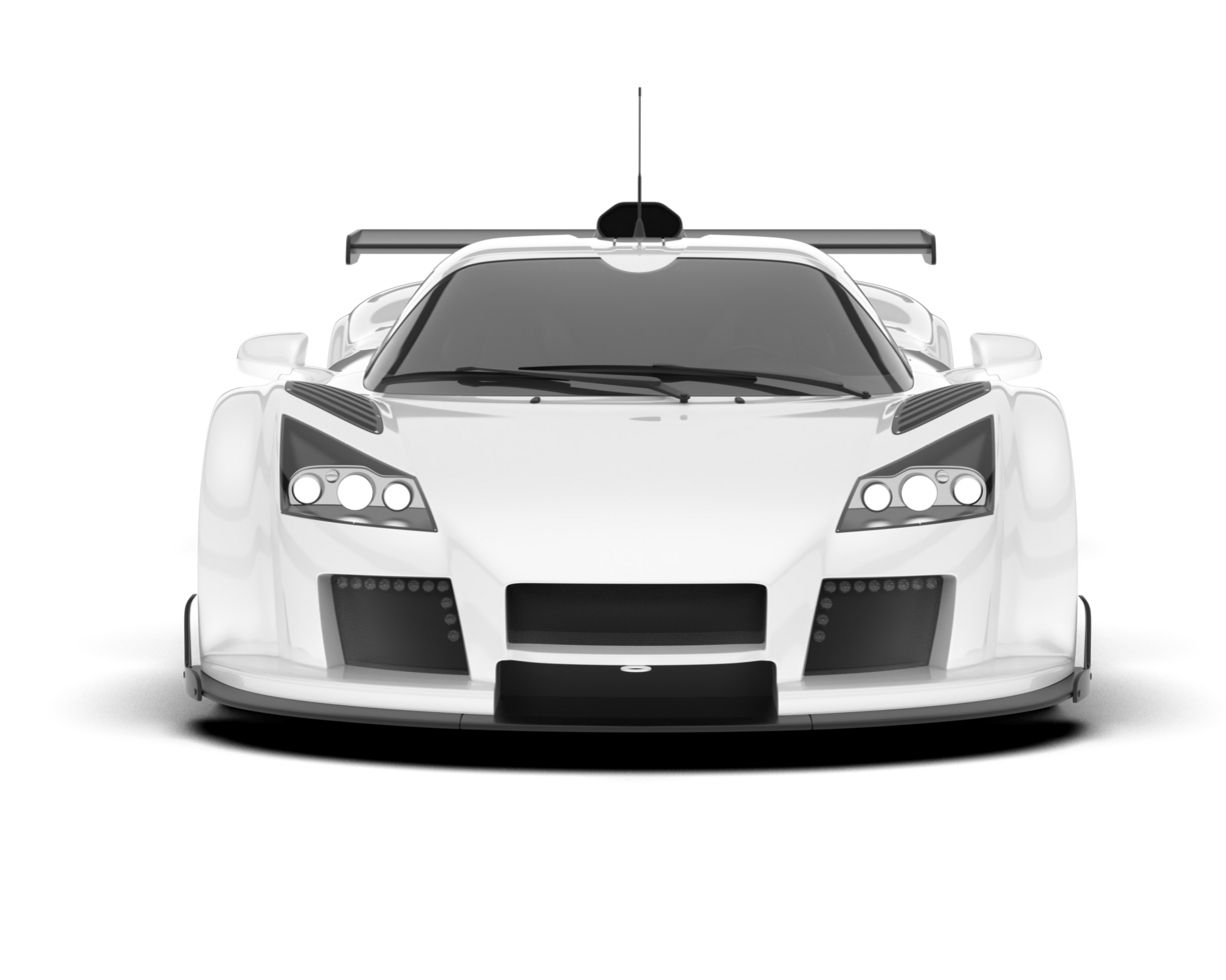White sport car on transparent background. 3d rendering - illustration png