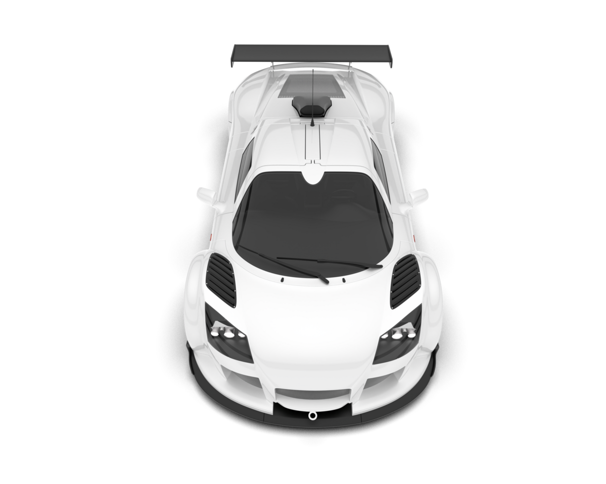 White sport car on transparent background. 3d rendering - illustration png
