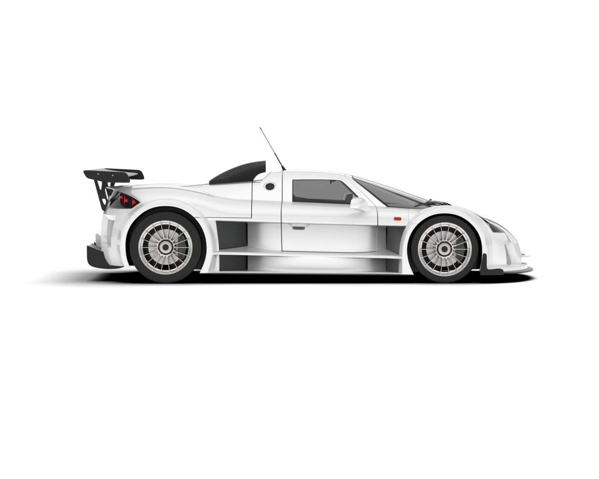 White sport car on transparent background. 3d rendering - illustration png