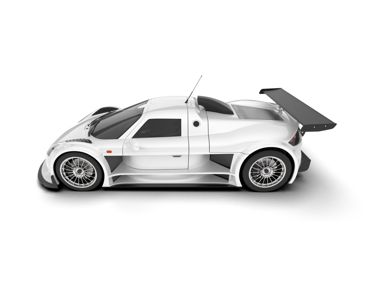 White sport car on transparent background. 3d rendering - illustration png