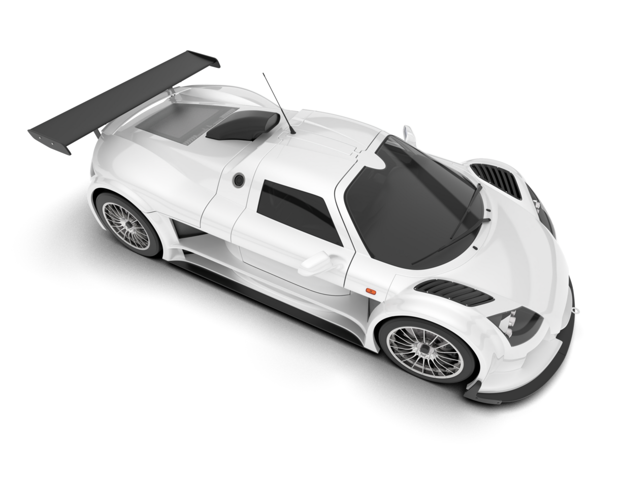 White sport car on transparent background. 3d rendering - illustration png