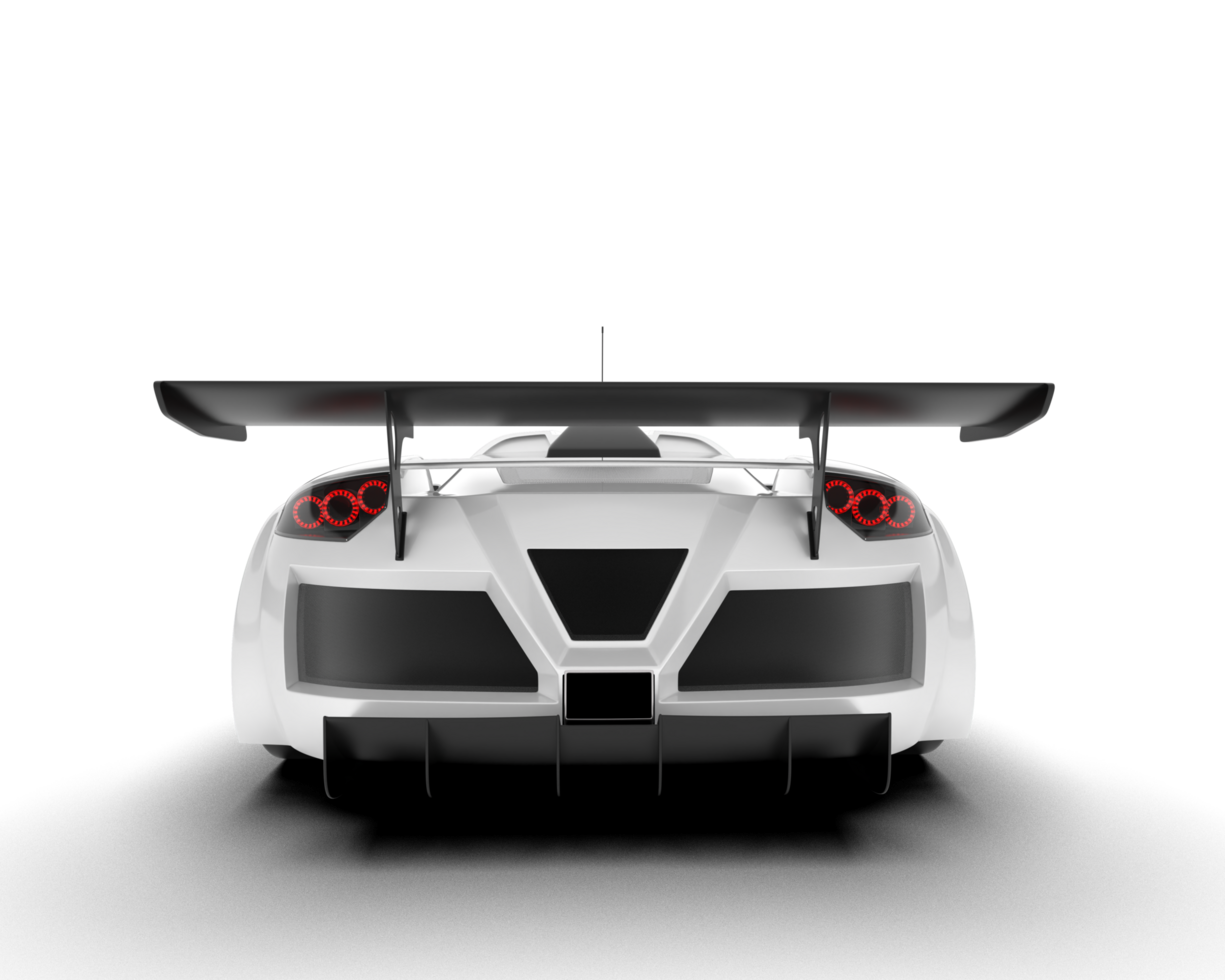 White sport car on transparent background. 3d rendering - illustration png