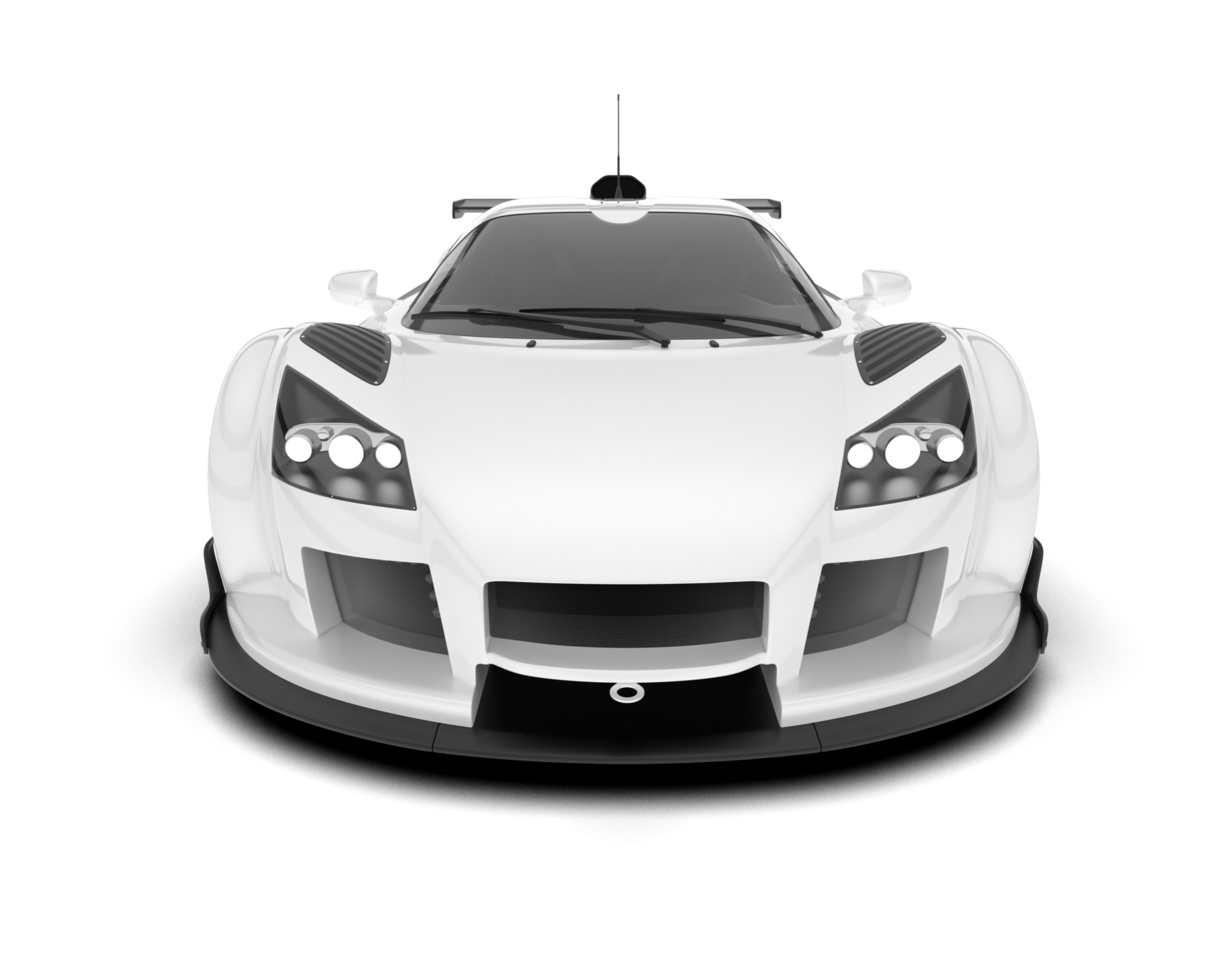 White sport car on transparent background. 3d rendering - illustration png
