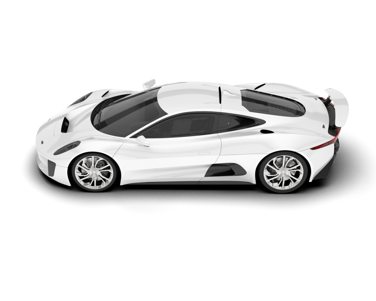 White sport car on transparent background. 3d rendering - illustration png