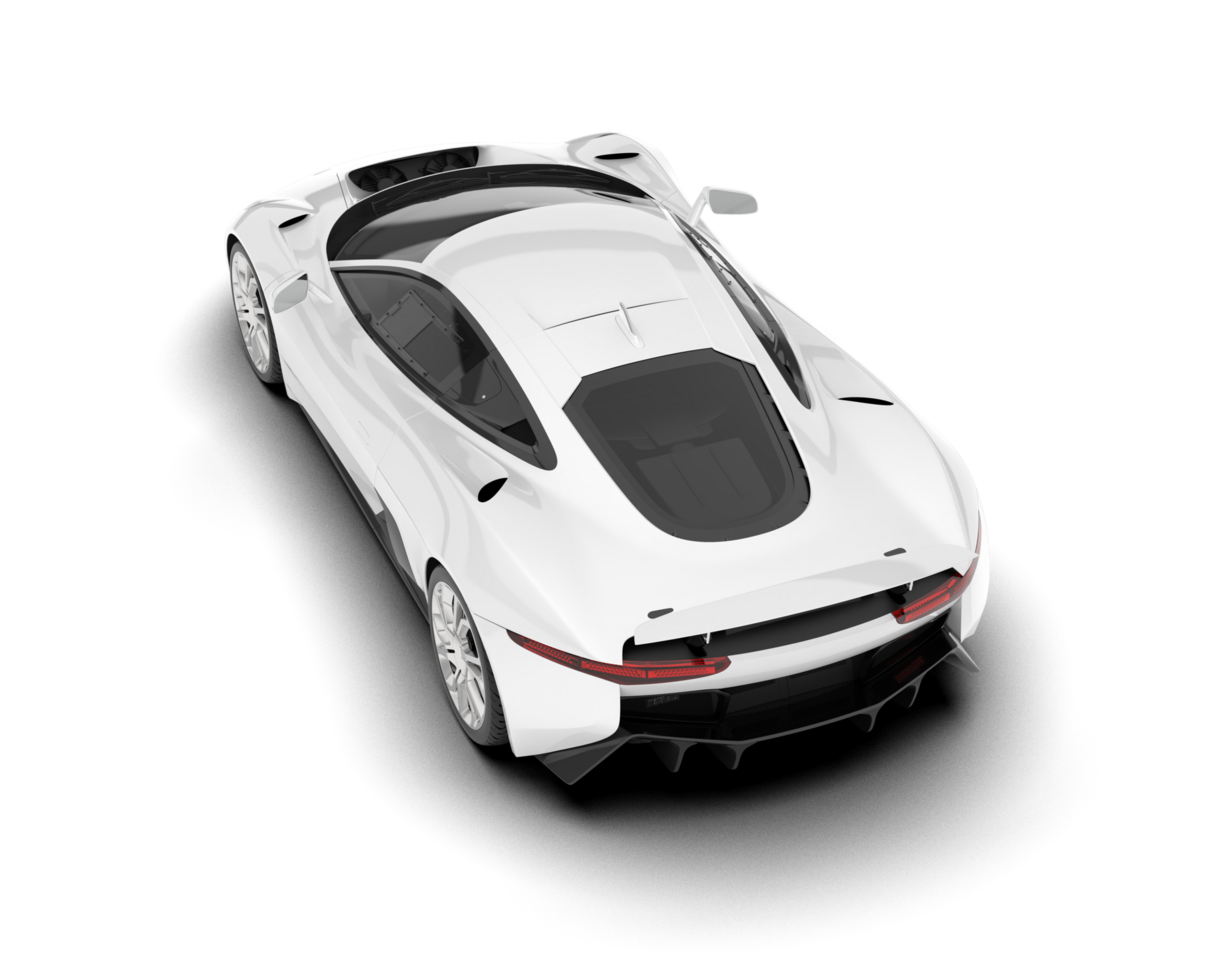White sport car on transparent background. 3d rendering - illustration png