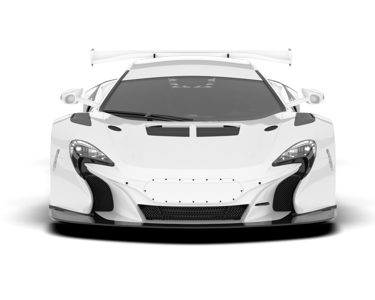 White sport car on transparent background. 3d rendering - illustration png