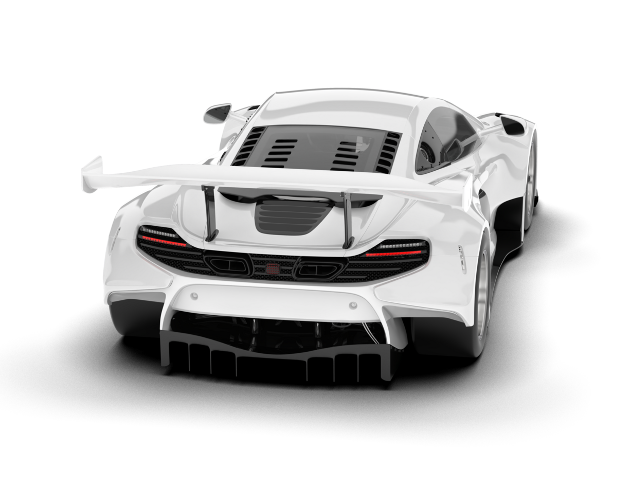 White sport car on transparent background. 3d rendering - illustration png
