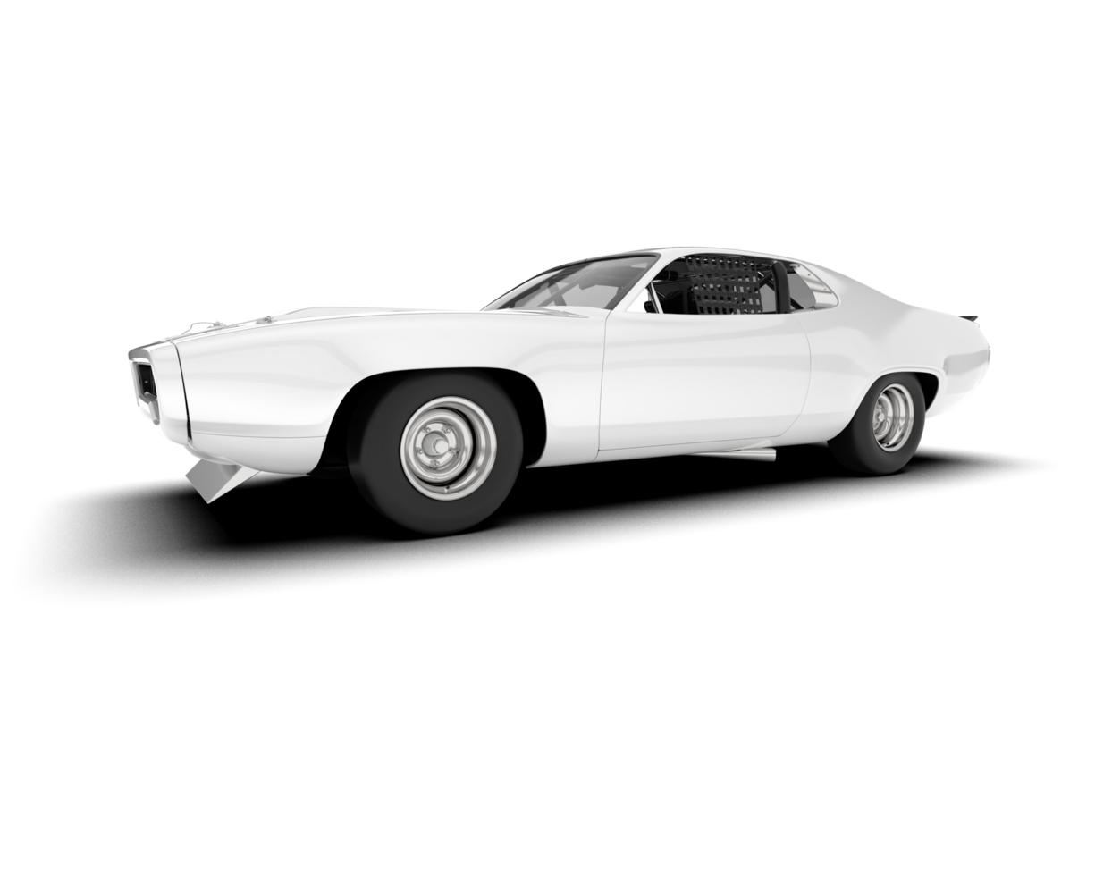 White sport car on transparent background. 3d rendering - illustration png