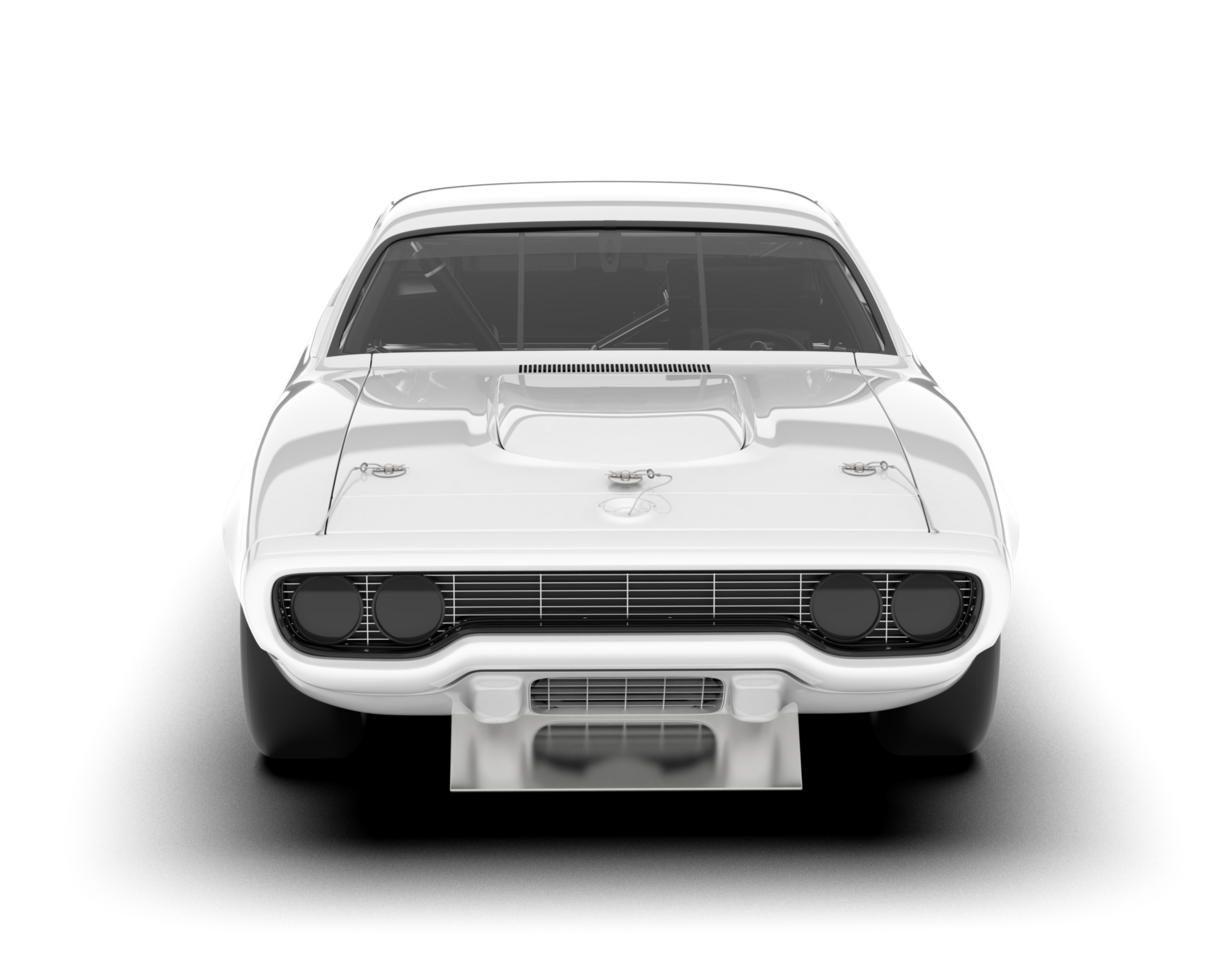 White sport car on transparent background. 3d rendering - illustration png
