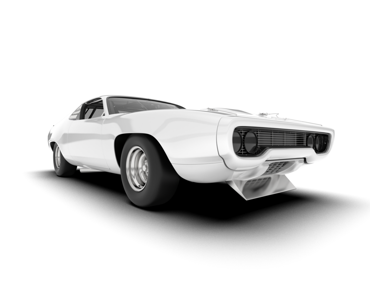 White sport car on transparent background. 3d rendering - illustration png