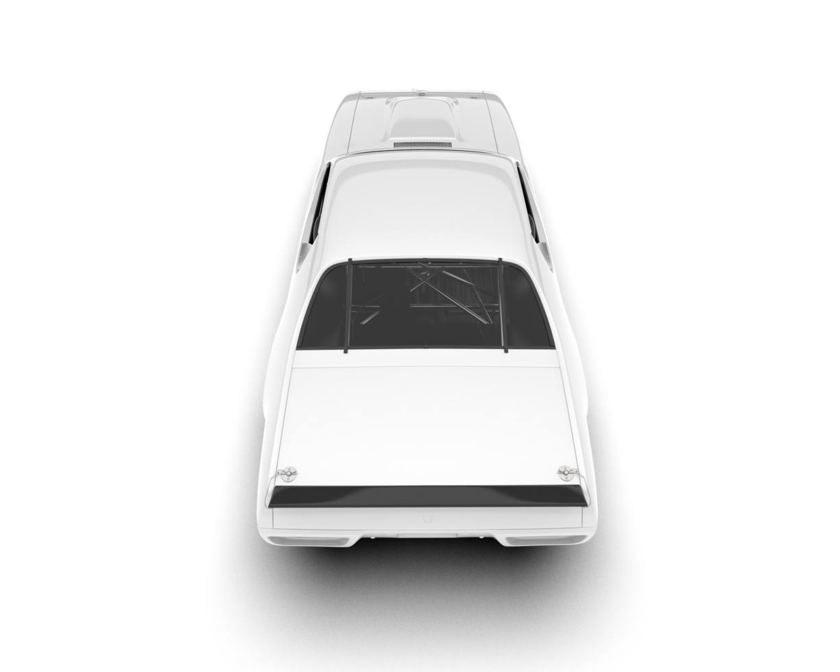 White sport car on transparent background. 3d rendering - illustration png