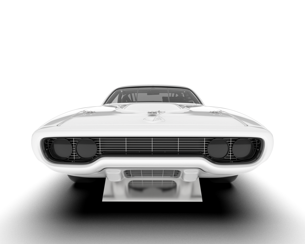 White sport car on transparent background. 3d rendering - illustration png