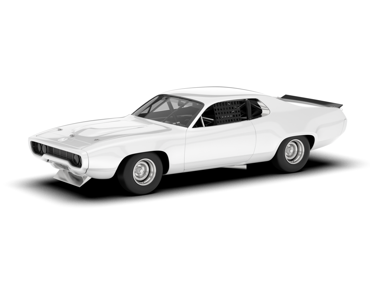 White sport car on transparent background. 3d rendering - illustration png