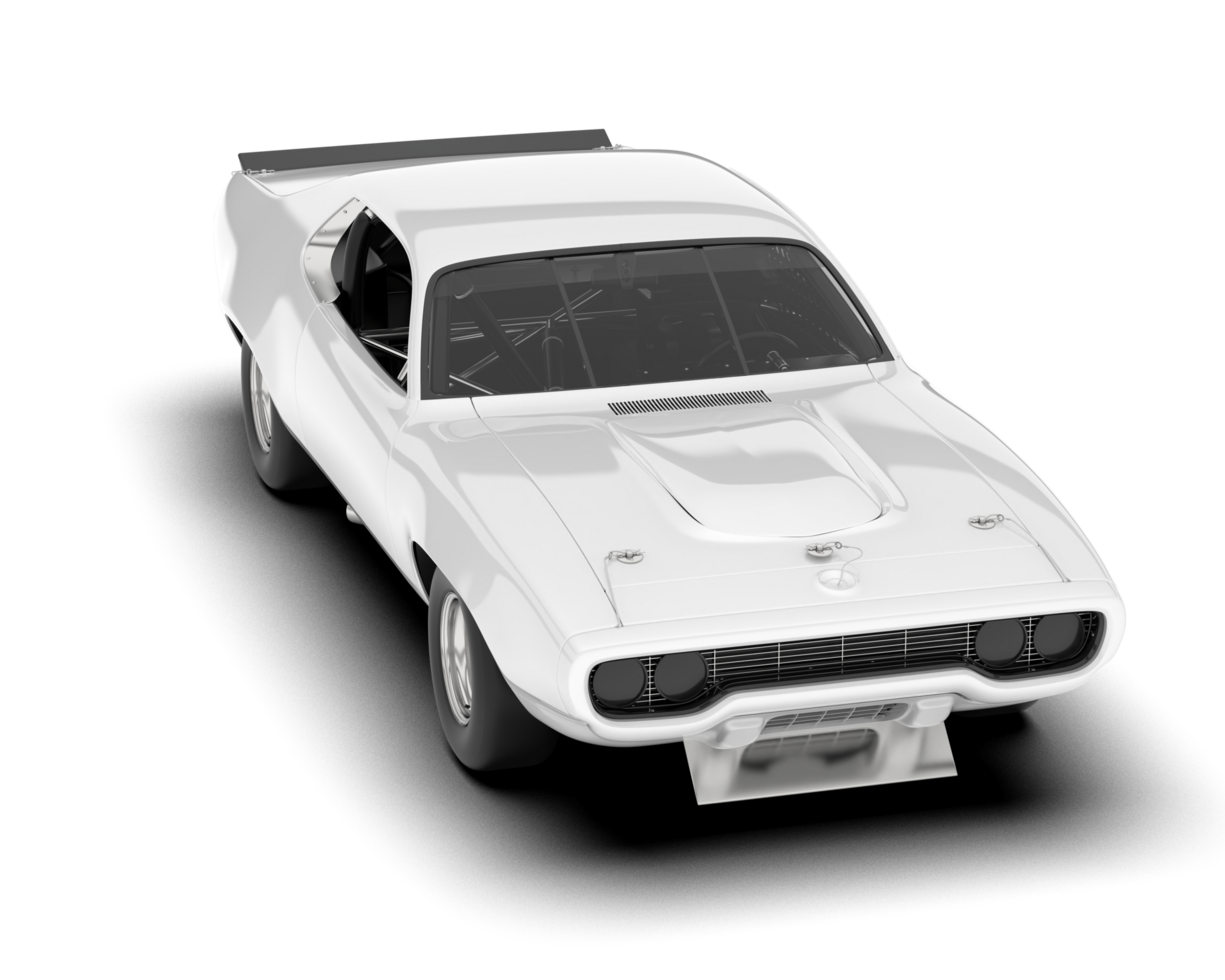 White sport car on transparent background. 3d rendering - illustration png