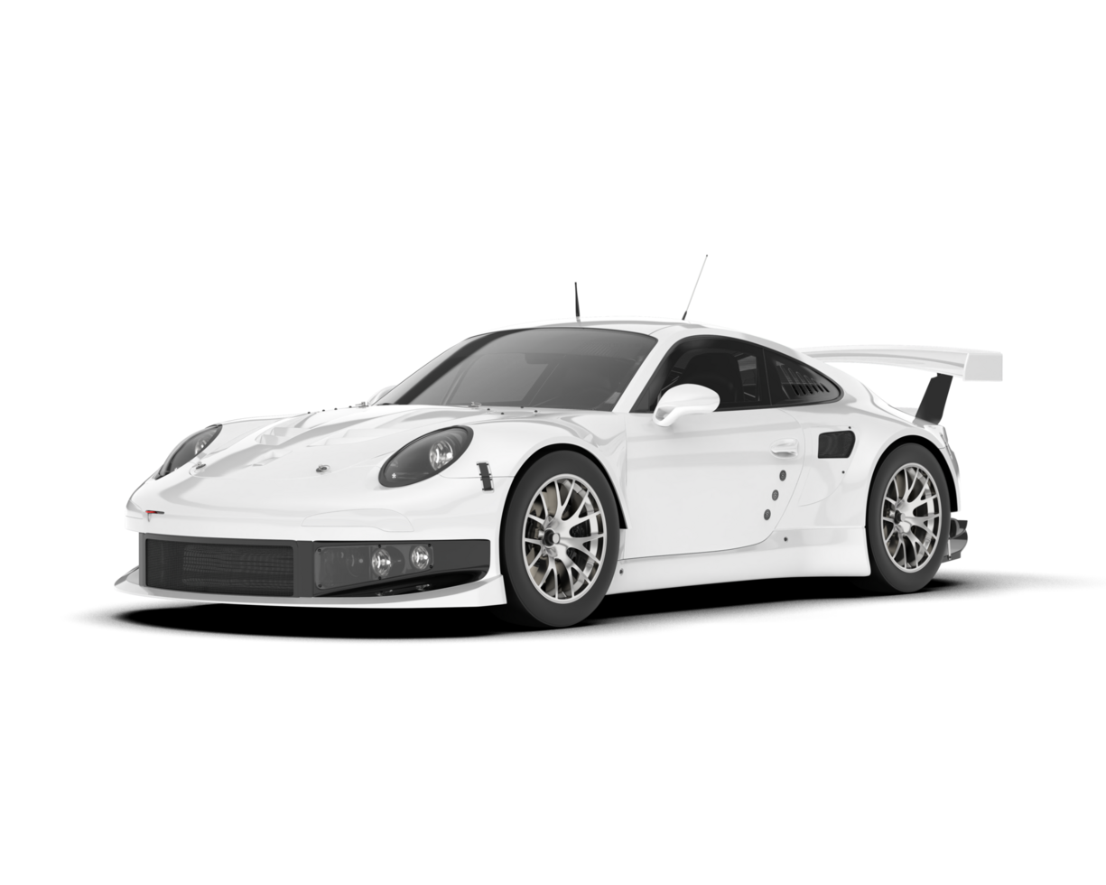 White sport car on transparent background. 3d rendering - illustration png