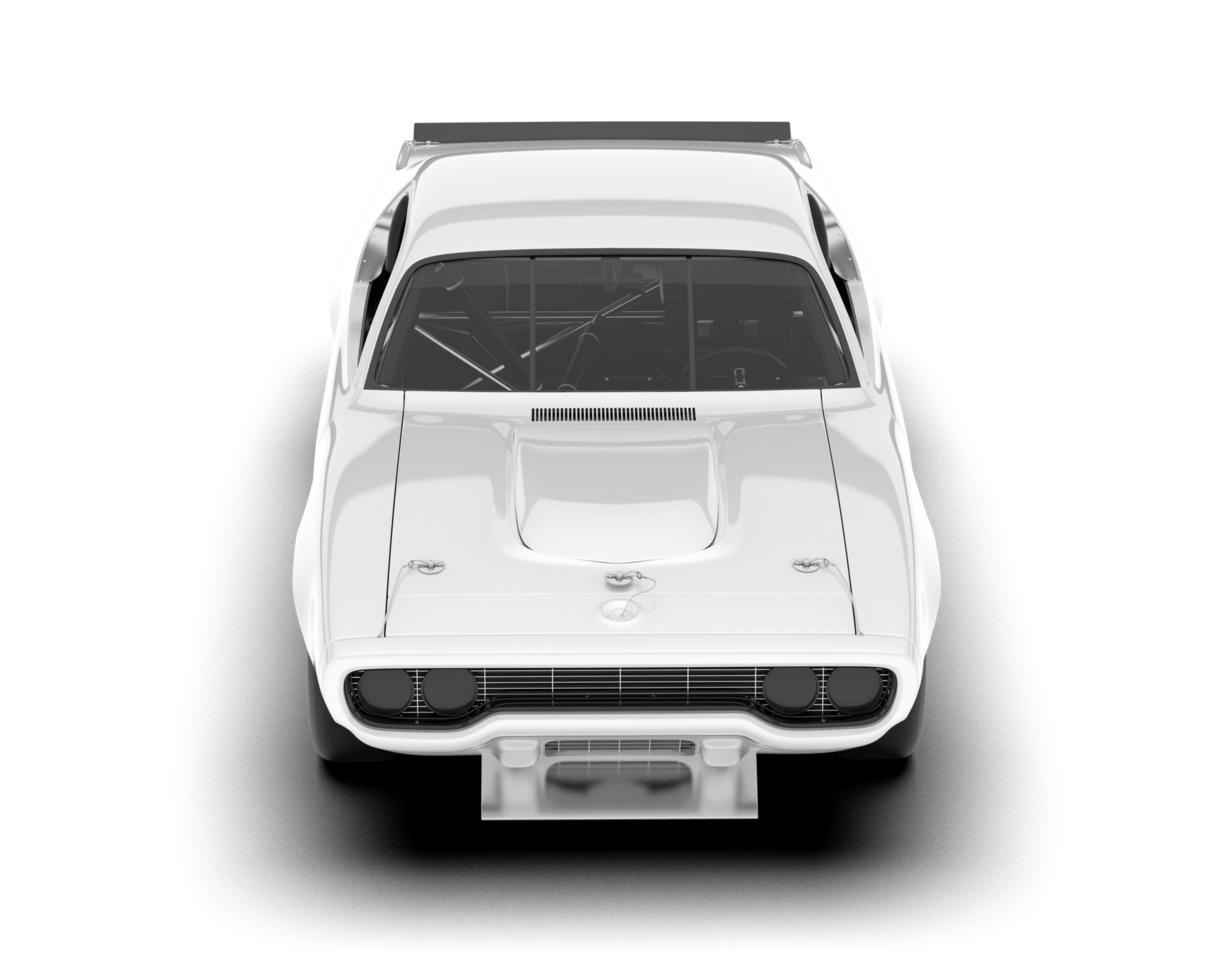 White sport car on transparent background. 3d rendering - illustration png